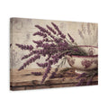 Side Mockup 4. Floral Lavender Flowers Purple Lavender shown as stretched canvas wall art