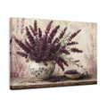 Side Mockup 4. Floral Lavender Purple Lavender shown as stretched canvas wall art