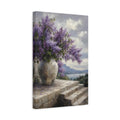 Side Mockup 4. Floral Lilac Flowers Purple Lilac shown as stretched canvas wall art