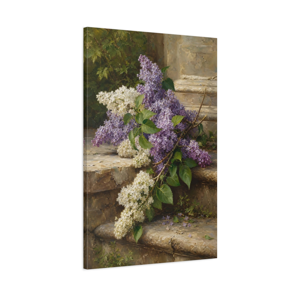 Main Mockup. Floral Lilac Flowers Purple Lilac Flowers shown as stretched canvas wall art