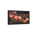 Side Mockup 8. Floral Lotus Flowers Pink Lotus Gold shown as stretched canvas wall art