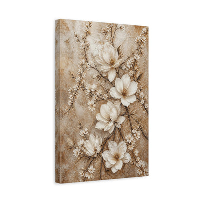 Side Mockup 4. Floral Magnolia Blossom shown as canvas print