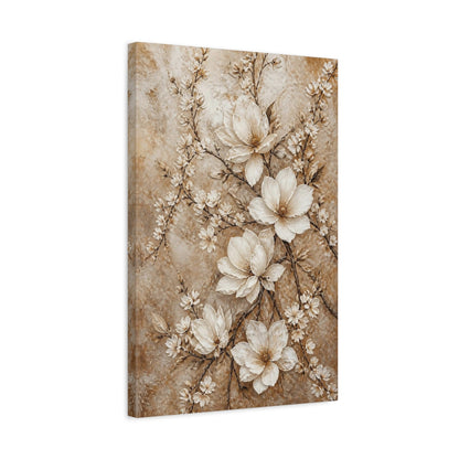 Side Mockup 3. Floral Magnolia Blossom shown as canvas print