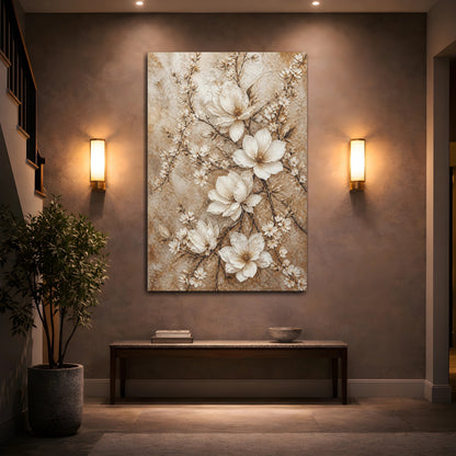 Mockup 2. Floral Magnolia Blossom shown as canvas print
