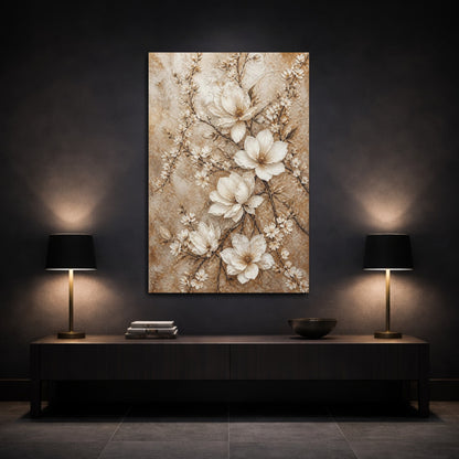 Mockup 3. Floral Magnolia Blossom shown as canvas print