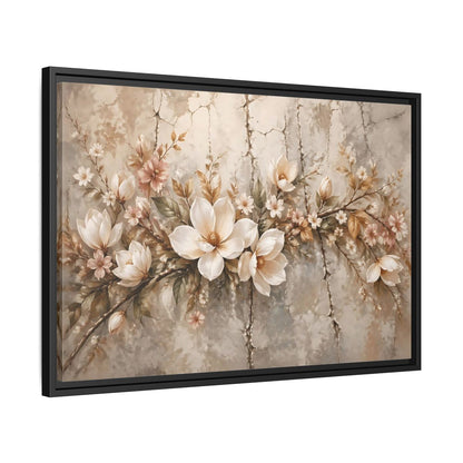 Side Mockup 14. Floral Magnolia Flowers Muted Floral shown as stretched canvas wall art