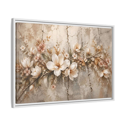 Side Mockup 10. Floral Magnolia Flowers Muted Floral shown as stretched canvas wall art