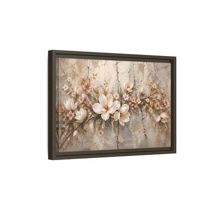 Side Mockup 5. Floral Magnolia Flowers Muted Floral shown as stretched canvas wall art