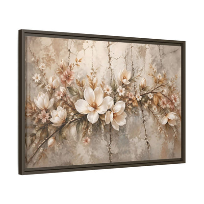 Side Mockup 11. Floral Magnolia Flowers Muted Floral shown as stretched canvas wall art