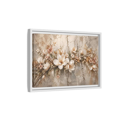 Side Mockup 4. Floral Magnolia Flowers Muted Floral shown as stretched canvas wall art