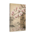 Side Mockup 4. Floral Magnolia Flowers Pink Magnolia shown as stretched canvas wall art