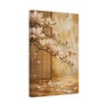 Side Mockup 4. Floral Magnolia Flowers Pink Magnolia Gold shown as stretched canvas wall art