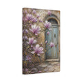Side Mockup 4. Floral Magnolia Flowers Purple Magnolia shown as stretched canvas wall art