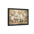 Side Mockup 6. Floral Magnolia Peony White Pink Floral shown as stretched canvas wall art
