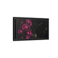 Side Mockup 8. Floral Orchids Pink And Black shown as stretched canvas wall art