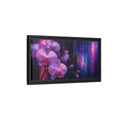 Side Mockup 8. Floral Orchids Purple Orchids shown as stretched canvas wall art