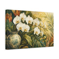 Side Mockup 4. Floral Orchids White Orchids Tropical shown as stretched canvas wall art