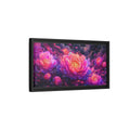 Side Mockup 8. Floral Peonies Pink And Purple Peonies shown as stretched canvas wall art