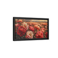 Side Mockup 8. Floral Peonies Red Pink Peonies shown as stretched canvas wall art