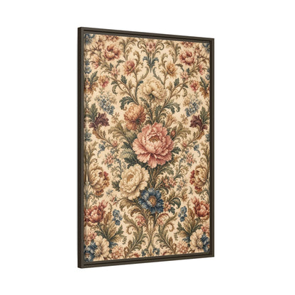Main Mockup. Floral Peony Flowers Vintage Floral shown as stretched canvas wall art