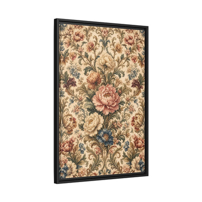 Side Mockup 14. Floral Peony Flowers Vintage Floral shown as stretched canvas wall art