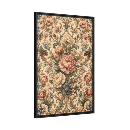 Side Mockup 13. Floral Peony Flowers Vintage Floral shown as stretched canvas wall art