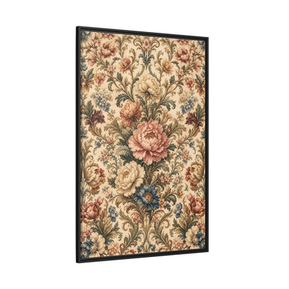 Side Mockup 12. Floral Peony Flowers Vintage Floral shown as stretched canvas wall art