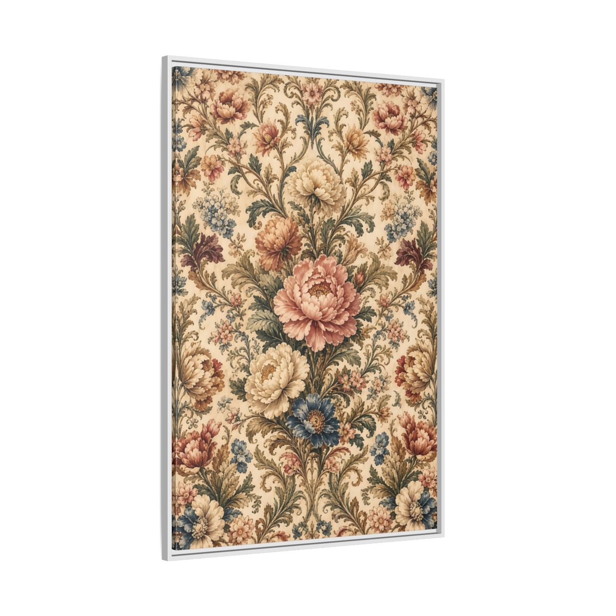 Side Mockup 7. Floral Peony Flowers Vintage Floral shown as stretched canvas wall art