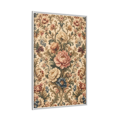 Side Mockup 7. Floral Peony Flowers Vintage Floral shown as stretched canvas wall art