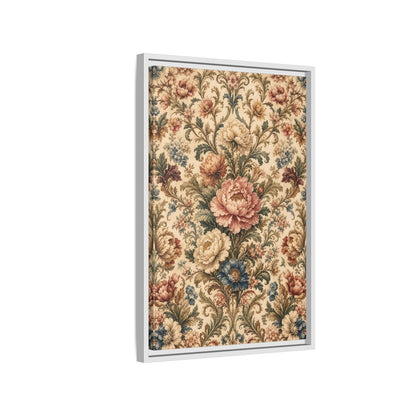 Side Mockup 1. Floral Peony Flowers Vintage Floral shown as stretched canvas wall art