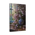 Side Mockup 4. Floral Pink Jasmine Pink Floral Still Life shown as stretched canvas wall art