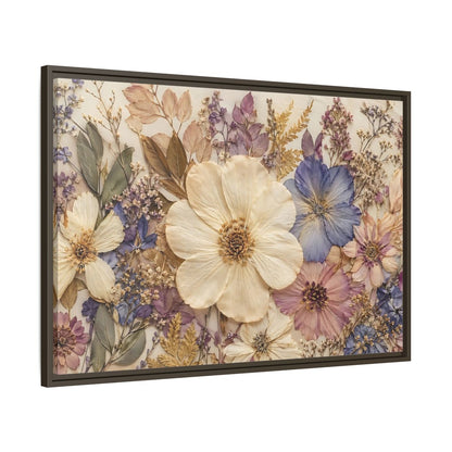 Main Mockup. Floral Pressed Flowers Pastel Floral shown as stretched canvas wall art