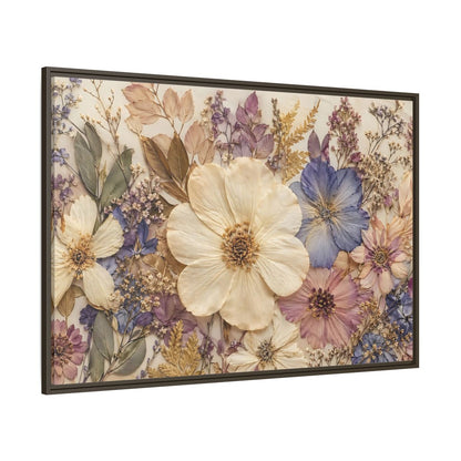Side Mockup 8. Floral Pressed Flowers Pastel Floral shown as stretched canvas wall art