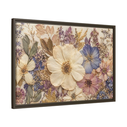 Side Mockup 11. Floral Pressed Flowers Pastel Floral shown as stretched canvas wall art