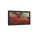Side Mockup 8. Floral Red Poppies Red Poppies shown as stretched canvas wall art
