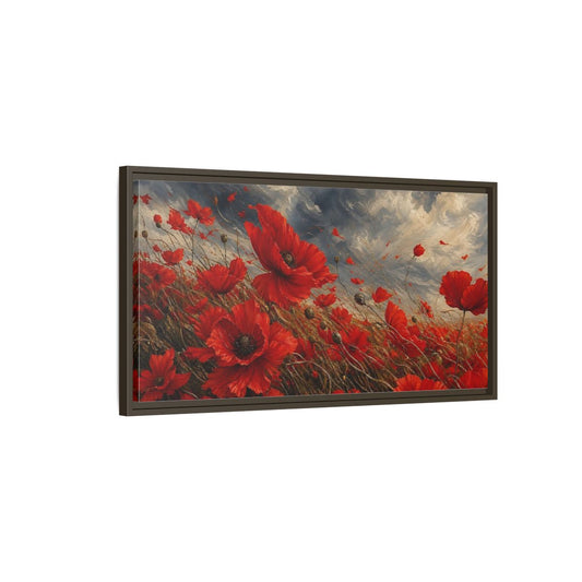 Main Mockup. Floral Red Poppies Red Poppies shown as stretched canvas wall art