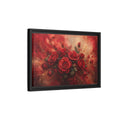 Side Mockup 6. Floral Red Roses Red And Gold shown as stretched canvas wall art