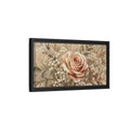 Side Mockup 8. Floral Rose Pink And Beige shown as stretched canvas wall art