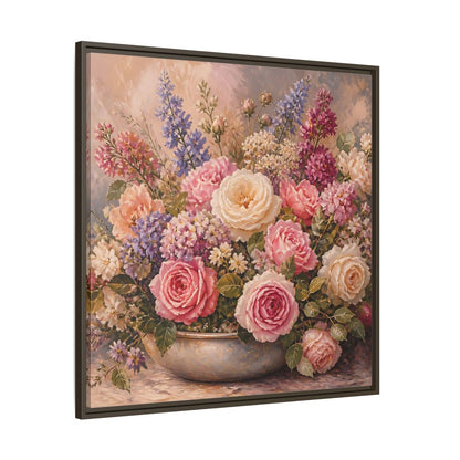 Main Mockup. Floral Roses Pastel Floral shown as stretched canvas wall art