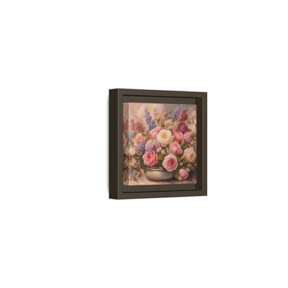 Side Mockup 23. Floral Roses Pastel Floral shown as stretched canvas wall art