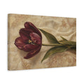 Side Mockup 4. Floral Tulip Burgundy And Beige shown as stretched canvas wall art