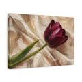 Side Mockup 4. Floral Tulip Deep Purple Tulip shown as stretched canvas wall art