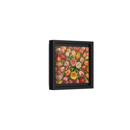 Side Mockup 24. Floral Tulips Colorful Tulips shown as stretched canvas wall art