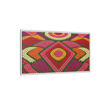 Side Mockup 3. Floral Tulips Colorful Tulips shown as stretched canvas wall art