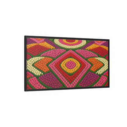 Side Mockup 5. Floral Tulips Colorful Tulips shown as stretched canvas wall art