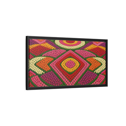 Side Mockup 2. Floral Tulips Colorful Tulips shown as stretched canvas wall art