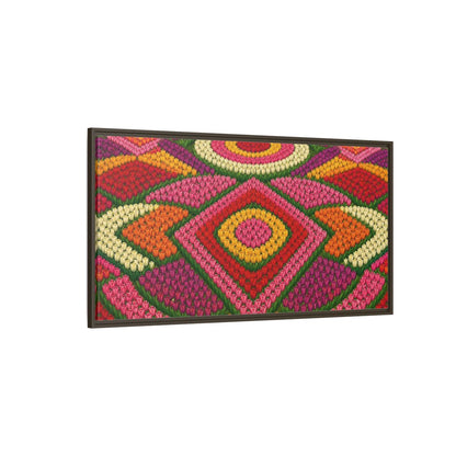 Side Mockup 4. Floral Tulips Colorful Tulips shown as stretched canvas wall art