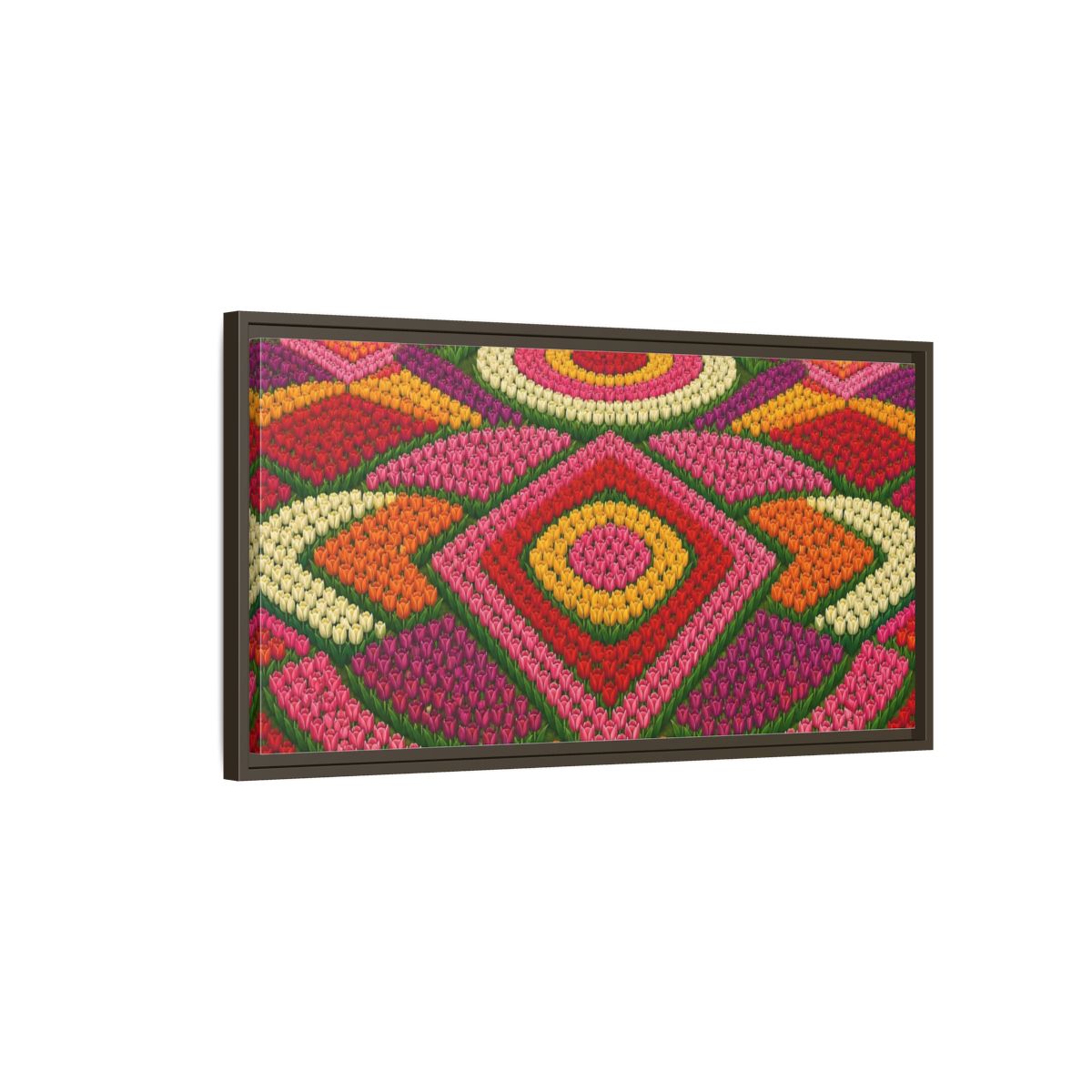 Main Mockup. Floral Tulips Colorful Tulips shown as stretched canvas wall art