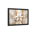 Side Mockup 6. Floral White Lily White Gold Floral shown as stretched canvas wall art