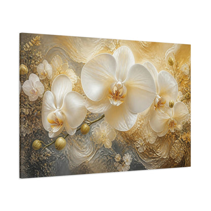 Side Mockup 1. Floral White Orchid Elegance shown as canvas print